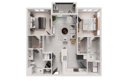 Floor plan for 2 beds, 2 baths, 1094 sqft